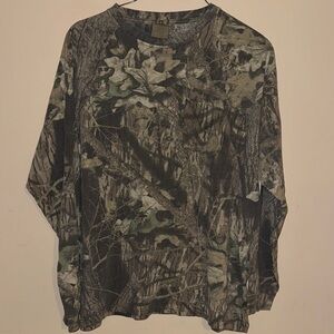 Mossy Oak Camo Classic Camouflage Long Sleeve Men's Shirt 2XL Y2K